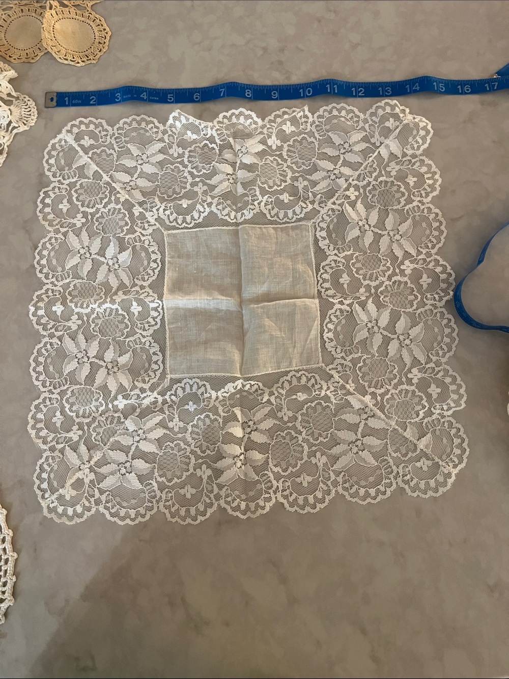 Vintage Hand Crochet Lace Doily Lot 12 pieces Cream White Mixed Size - Picture 4 of 13